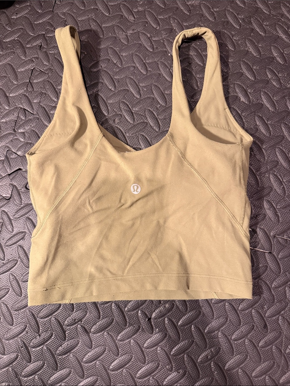 Lululemon Olive Green STAINED Sports Bra Crop Top